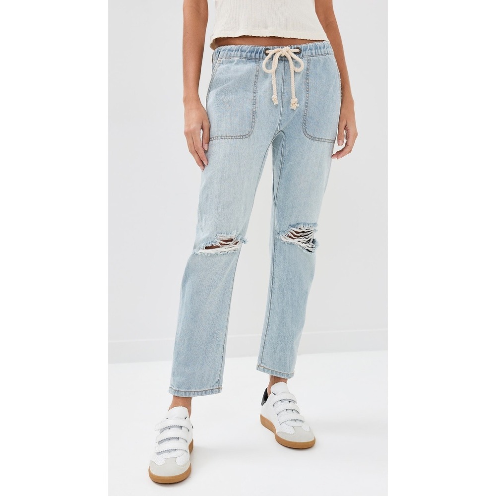 One Teaspoon Jeans NEW Shabbies Drawstring Boyfriend Hustler Blue Small